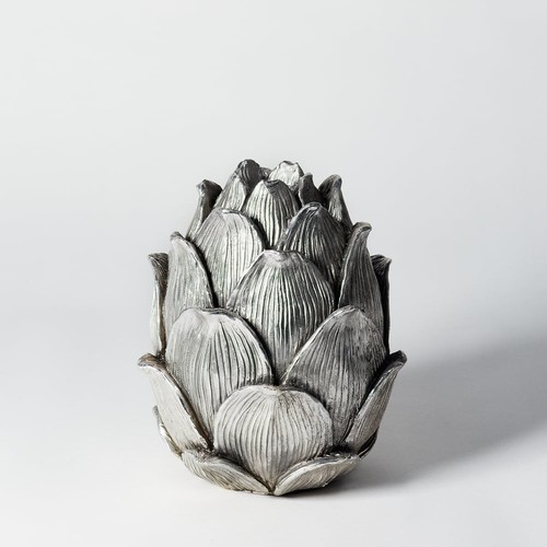 Silver artichoke candle holder - artichoke,