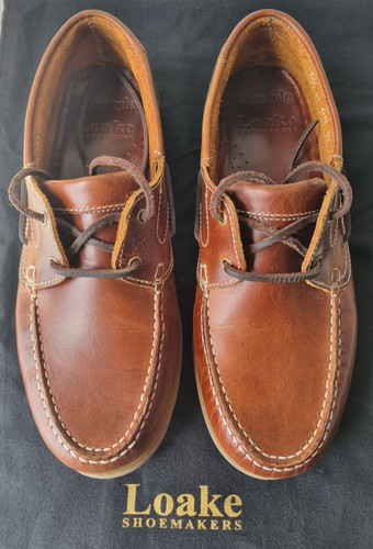 Loake tan brown leather boat - tan,