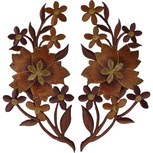 Pair flower patches - patches, iron
