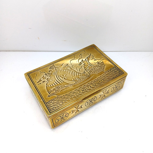 Brass vintage ship - trinket, box