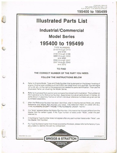 Briggs stratton cyl 195400 - briggs, 1-cyl