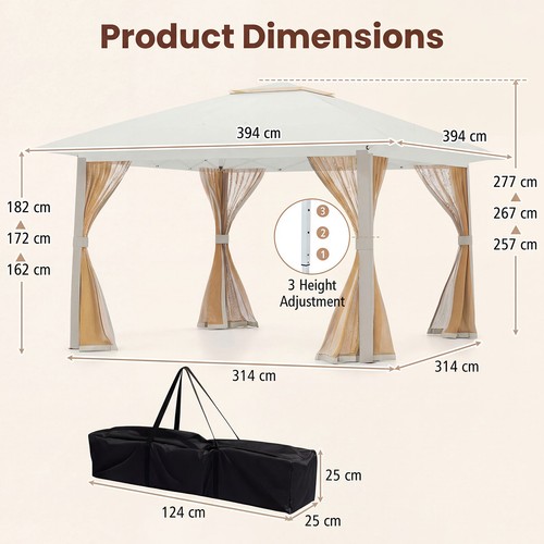 Large pop gazebo 394x394cm - pop,