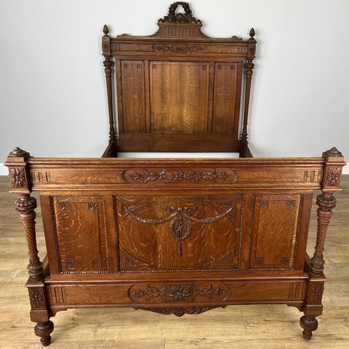 Bed antique french style oak - french,