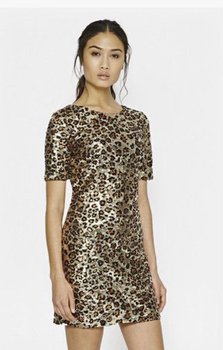 French connection gold sequin - french,
