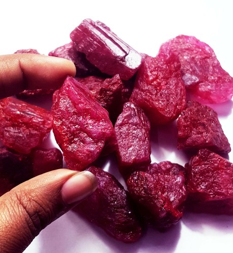 Natural red beryl rough - red,