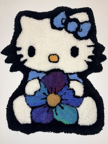 Hello inspired kitty rug - hello, hand