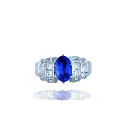 18kt white gold sapphire and - sapphire,