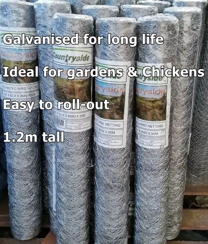Chicken wire galvanised mesh - galvanised,