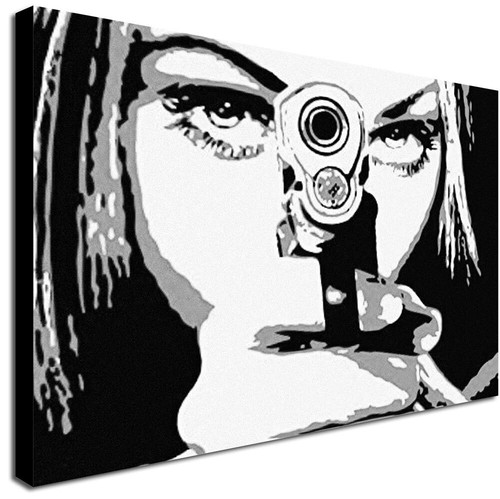 Woman with gun - with,