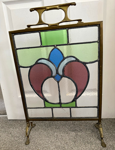 Stained glass fireplace fire - stained,