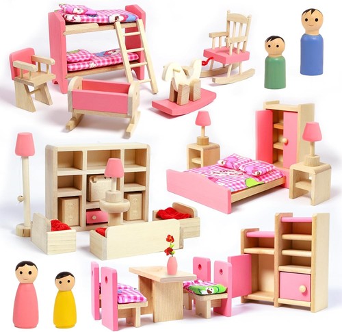 33pcs wooden dollhouse - 33pcs,