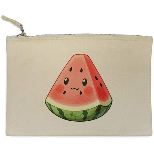 Kawaii watermelon canvas zip - 'kawaii, watermelon'