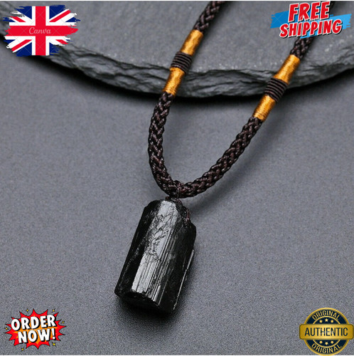 Black tourmaline pendant - black,
