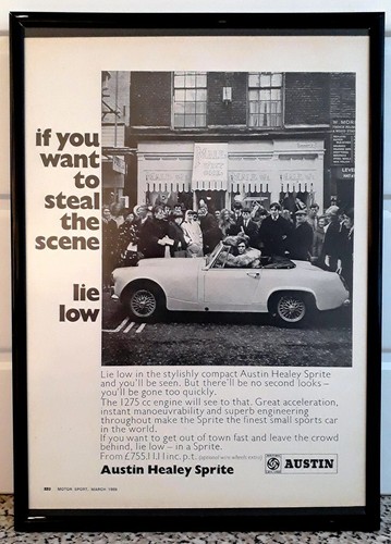 Framed original classic car - original, ad