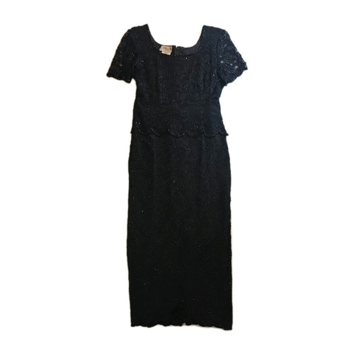 Vintage black beaded stenay - black,