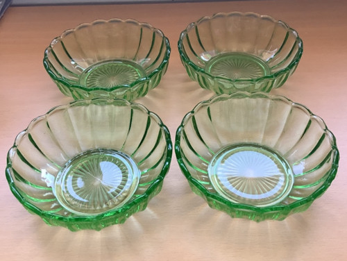 Vintage dessert bowls green - vintage,