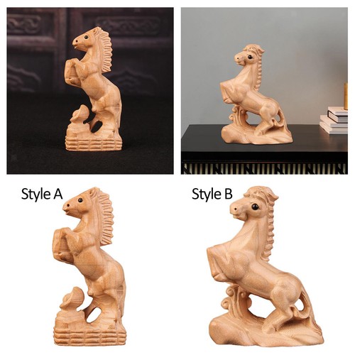 Hand carved wood horse statue - hand,