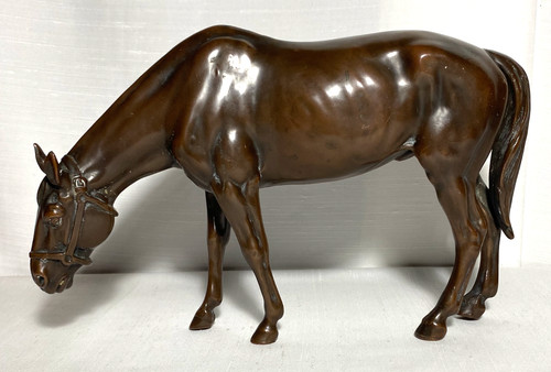 Vintage bronze horse statue - vintage,