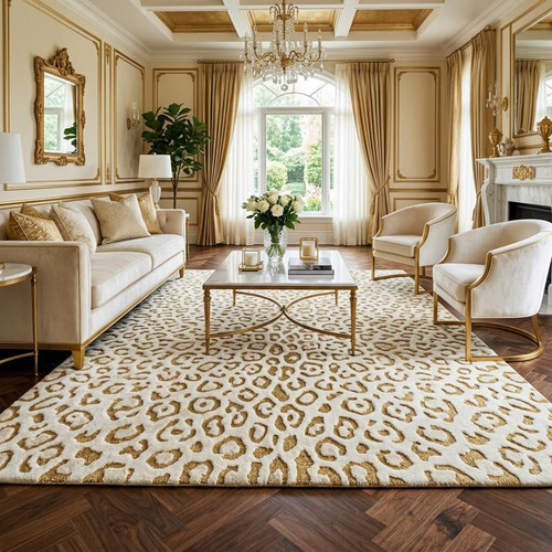 Gold leopard print - print, area