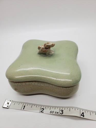 Vtg handmade celadon crackle - vtg,