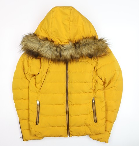 Zara women yellow faux fur - yellow,