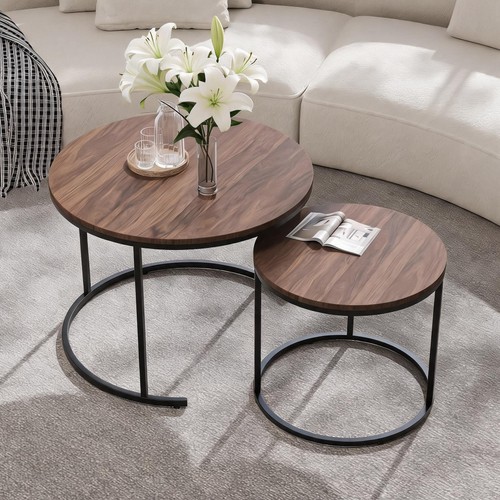Round nesting coffee table set - nesting,