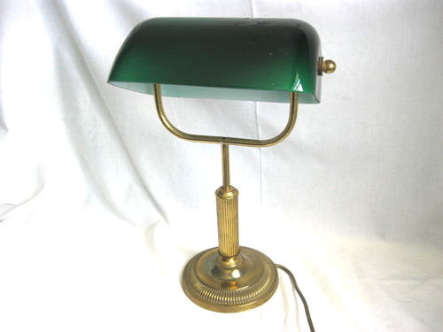 Bankers lamp with green glass - bankers,