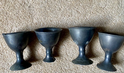 Pewter egg cups - pewter, vintage