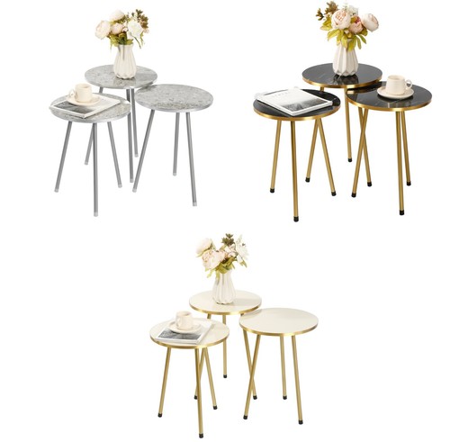 Set round wood metal - set, wood/metal