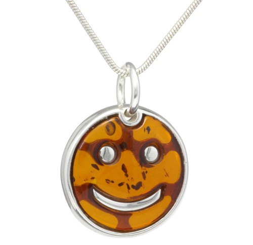 Natural baltic amber - amber, smiley