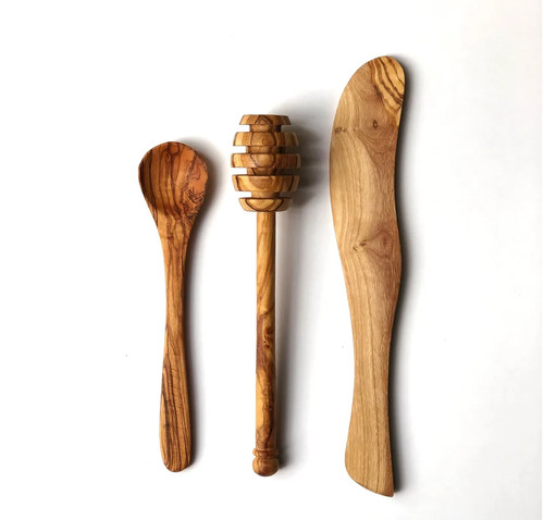 Olive wood butter knife - ,, honey