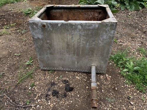 Vintage galvanised water tank - vintage,