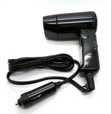 Small 12V Black Compact Portable In Car Hair Dryer Travelling Festival & Camping
