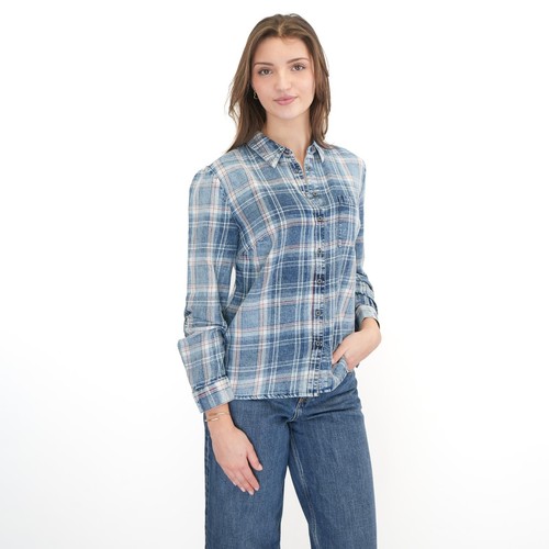 Womens check shirt blue - womens,