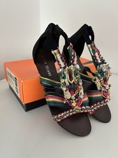 BNIB River Island Jewel Sandals Women’s UK Size 7 Diamanté Rainbow