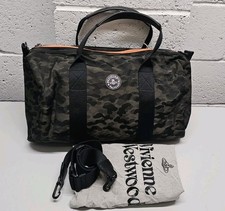 Vivienne Westwood Holborn Barrel Bag Tote Green Recycled Camo RRP-£475