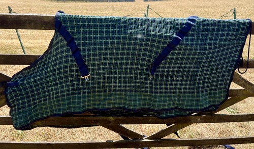 Green and navy check - and, waffle