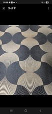 Blue Geometic Pattern Fabric Over 4m