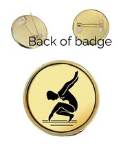 Female Gymnast 27mm Metal Lapel Pin Badge Domed Insert