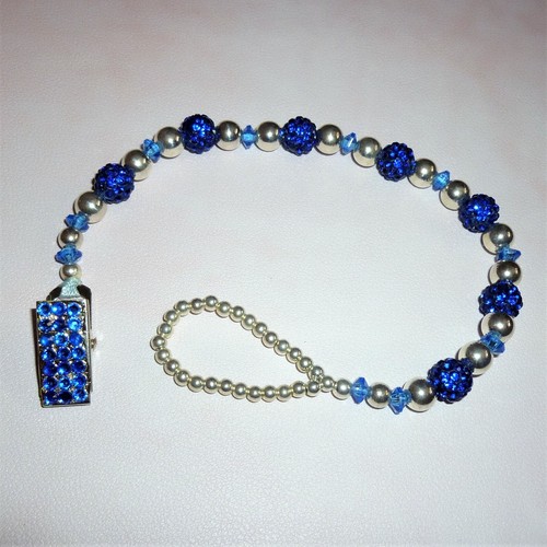 Deep blue silver shamballa gem - deep,
