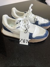 Ladies Canvas Trainers Size 6 By Zara Denim Look