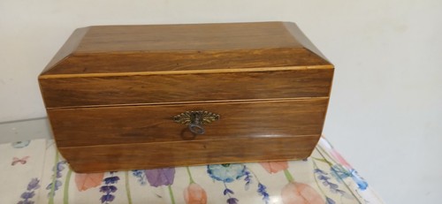 Mahogany tea caddie mid - ,