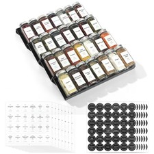 Expandable Spice Drawer Rack with 28 Jars, 348 Labels RRP £36