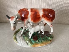 Staffordshire Figure cow & calf  see scans