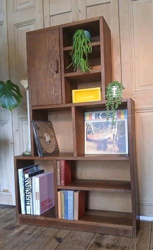 Art deco oak bookcase shelving - deco,