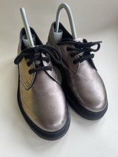 Dr Martens 1461 Metallic Oxfords Silver Leather Shoes  Size Uk3