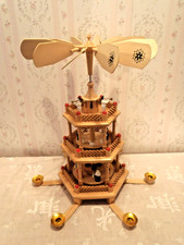Weihnachts Pyramide 3 Tier Christmas Windmill Nativity Wooden Carousel