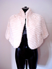 Ladies Cropped White Faux Fur