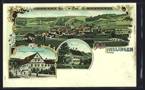 Lithograph enslingen gasthaus - enslingen,,