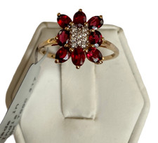 Red Spinel & White Zircon 9K